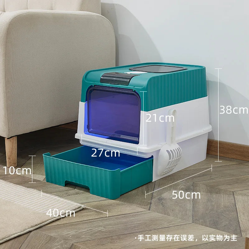 Cat Litter Basin Ultraviolet Sterilization Top-entry Oversized Fully-enclosed Cat Litter Basin Pet Supplies Drawer-type Cat Toil