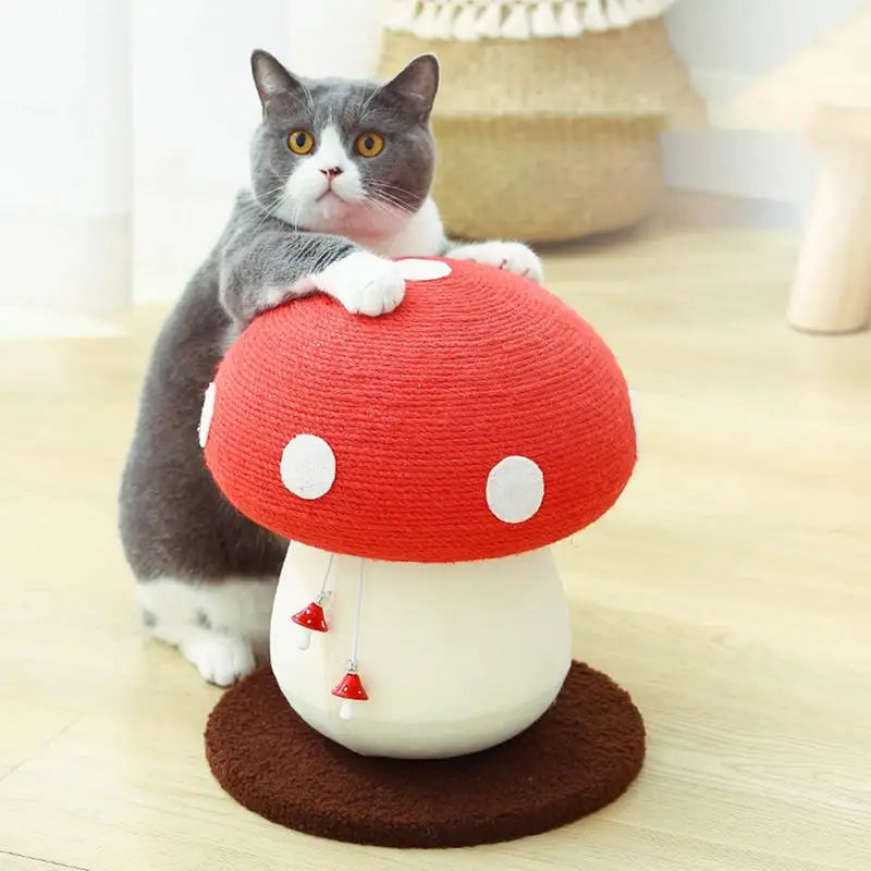 Cat Scratching Ball Toy Red Umbrella Mushroom Cat Climbing Frame Grinding Paws Toys Kitten Scratcher for Pet Furniture Supplies