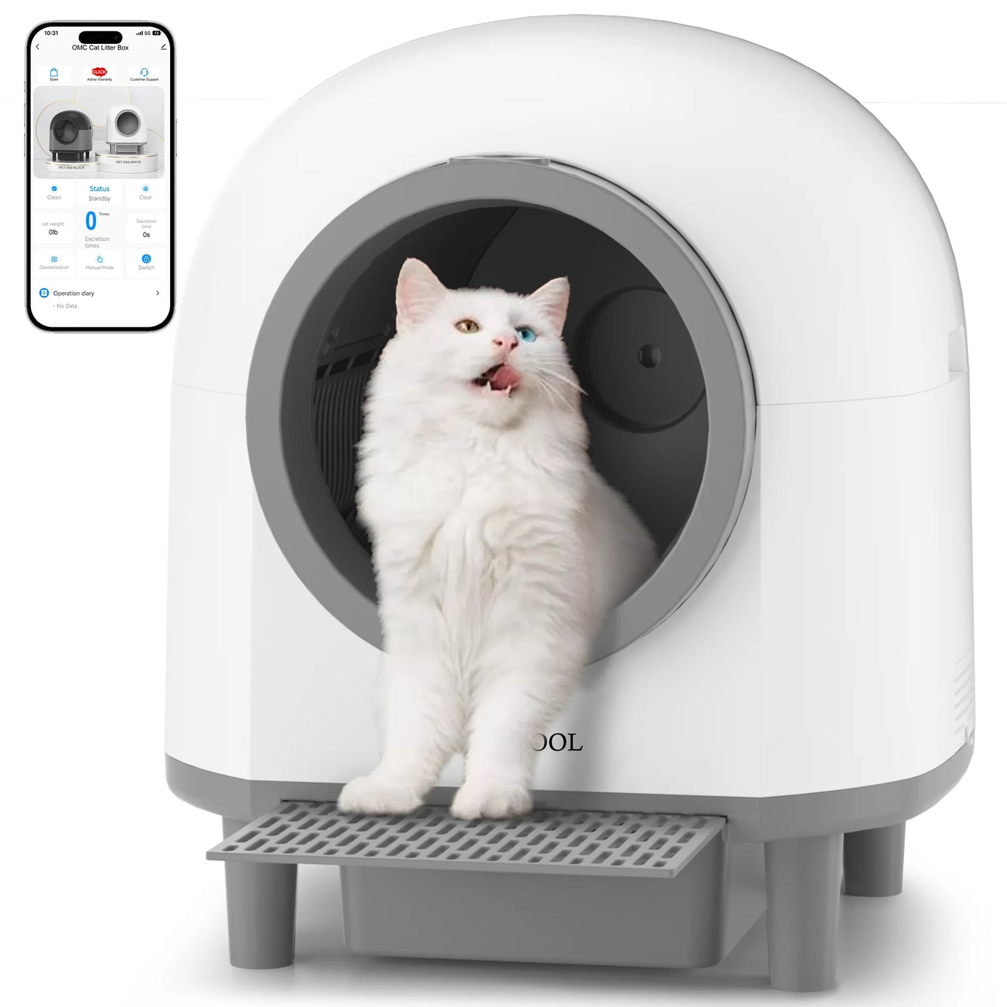 OMCPET Automatic Smart Cat Litter Box Self Cleaning Sandbox Support APP Remote Control Pet Toilet Litter Pet Closed Tray Toilet