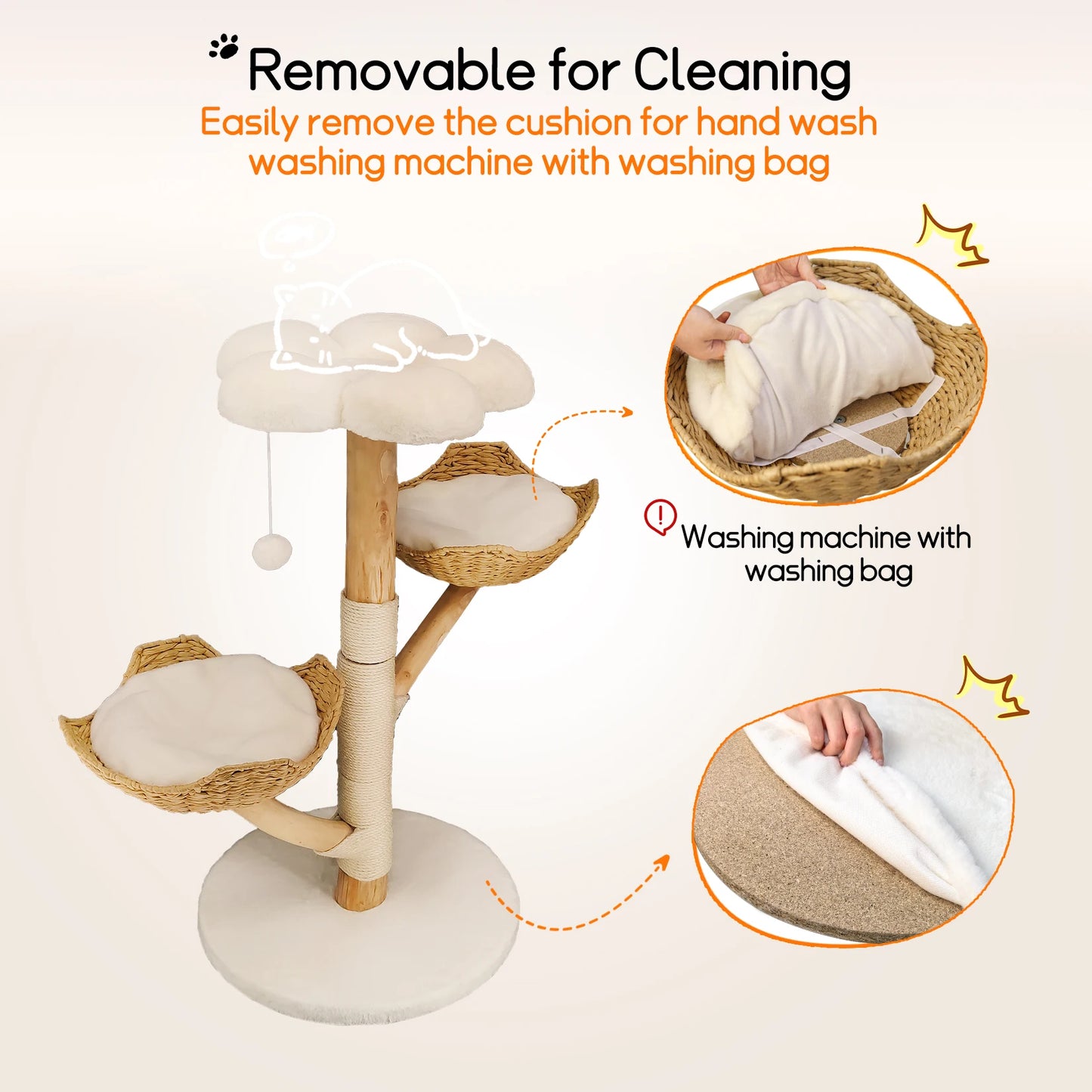 Bingopaw Cat Tree Tower Condo Furniture Scratch Post for Kittens Pet House Play