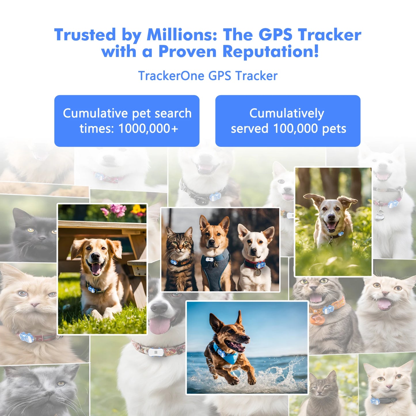 4G Dog Cat GPS Tracker for Pets - Waterproof Smart Locator with App, Live Tracking & Light/Sound Search with Subscription