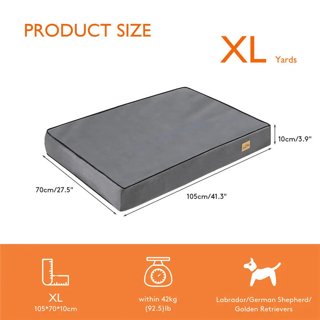 M L XL 2XL Dog Bed Jumbo Pet Orthopedic Bed Memory Foam Base Crate Mattess Cushion with Washable Cover Waterproof