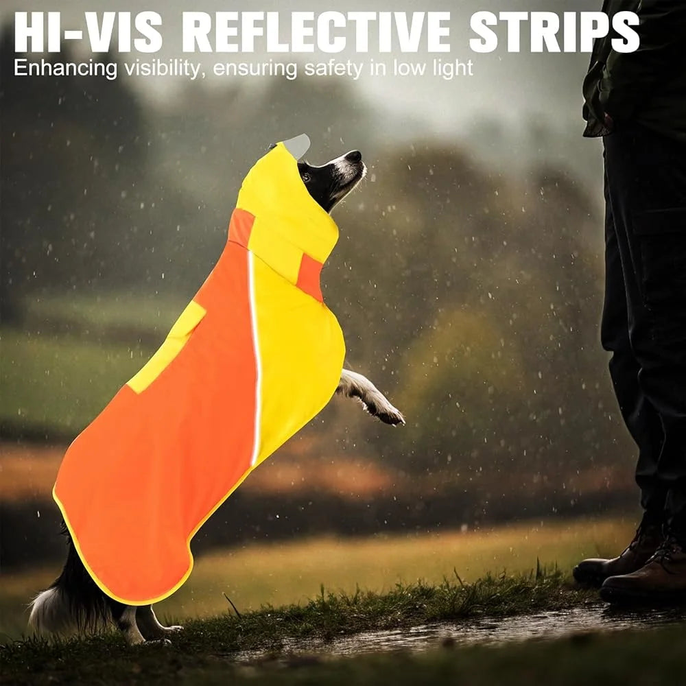Dog Raincoat Waterproof Adjustable Reflective Strips Outdoor Jacket Medium Large Dogs Breathable Snowproof Pet Gear