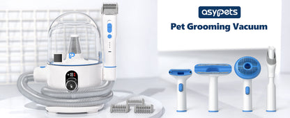 Dog Grooming Kit with 2L Vacuum Suction 99% Pet Hair-Professional Pet Grooming Vacuum Kit with 5 Grooming Tools for Dogs Cats