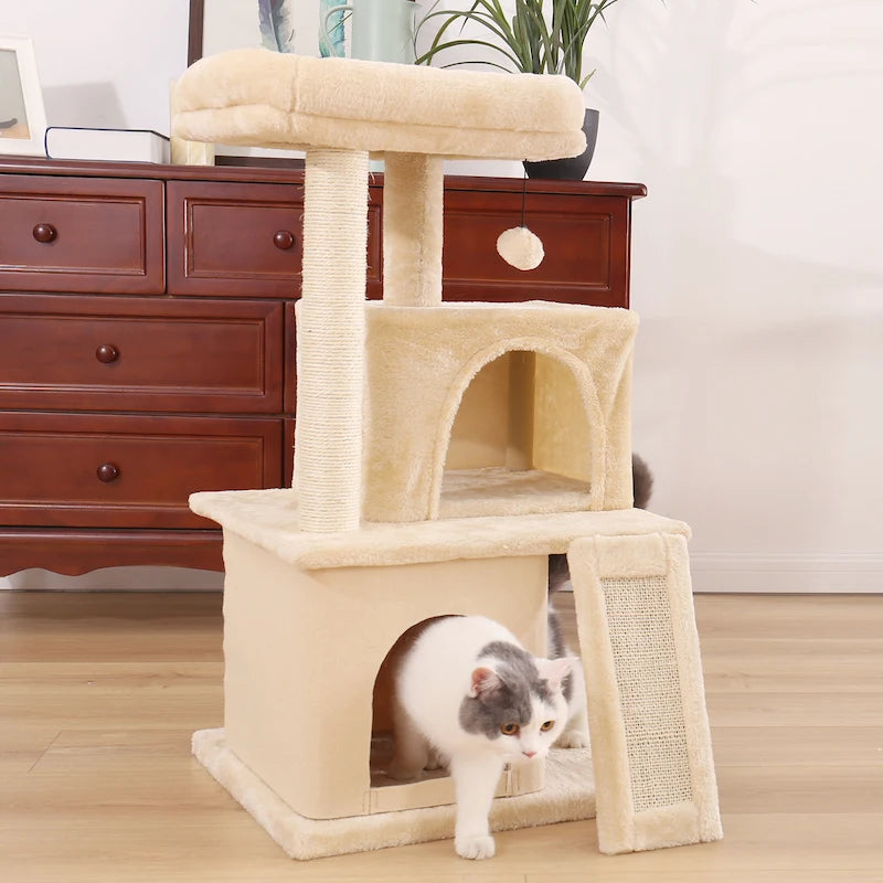 Fast Delivery Pet Cat Tree Tower Condo Furniture with Scratching Posts Multi Level Cat Jumping Climbing Tree Toys Pet Cat Houses