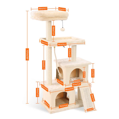 Fast Delivery Pet Cat Tree Tower Condo Furniture with Scratching Posts Multi Level Cat Jumping Climbing Tree Toys Pet Cat Houses