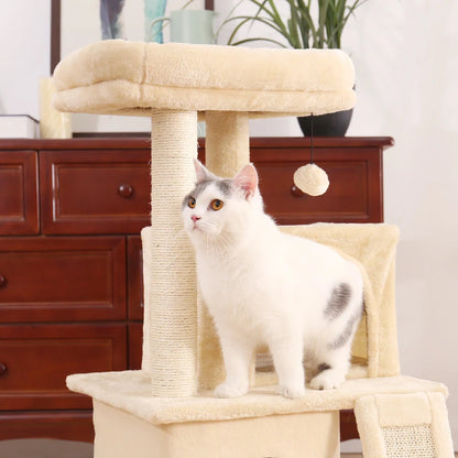 Fast Delivery Pet Cat Tree Tower Condo Furniture with Scratching Posts Multi Level Cat Jumping Climbing Tree Toys Pet Cat Houses