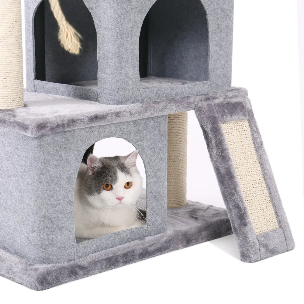 Fast Delivery Pet Cat Tree Tower Condo Furniture with Scratching Posts Multi Level Cat Jumping Climbing Tree Toys Pet Cat Houses