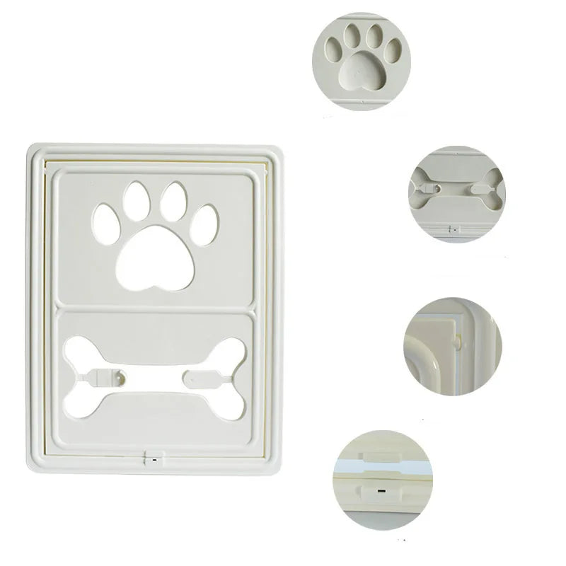 Lockable Plastic Pet Dog Cat Door Access Door for Home