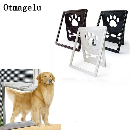 Lockable Plastic Pet Dog Cat Door Access Door for Home