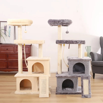 Fast Delivery Pet Cat Tree Tower Condo Furniture with Scratching Posts Multi Level Cat Jumping Climbing Tree Toys Pet Cat Houses