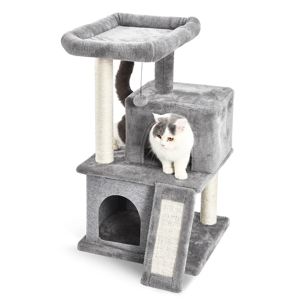Fast Delivery Pet Cat Tree Tower Condo Furniture with Scratching Posts Multi Level Cat Jumping Climbing Tree Toys Pet Cat Houses