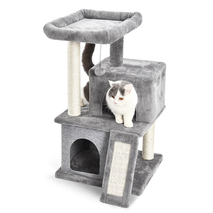 Fast Delivery Pet Cat Tree Tower Condo Furniture with Scratching Posts Multi Level Cat Jumping Climbing Tree Toys Pet Cat Houses