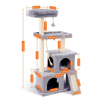 Fast Delivery Pet Cat Tree Tower Condo Furniture with Scratching Posts Multi Level Cat Jumping Climbing Tree Toys Pet Cat Houses