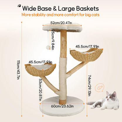Bingopaw Cat Tree Tower Condo Furniture Scratch Post for Kittens Pet House Play