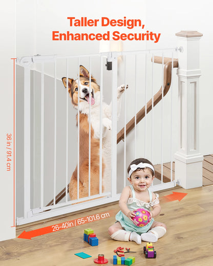VEVOR Baby Gate 28/30/36 Inches High Dog Gate Pet Security Pressure Mount