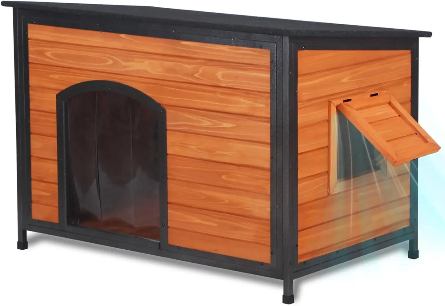 Dog House Outdoor Weatherproof Chew Proof Dog Kennel for Small Medium Large Dogs with Strong Metal Chew Proof