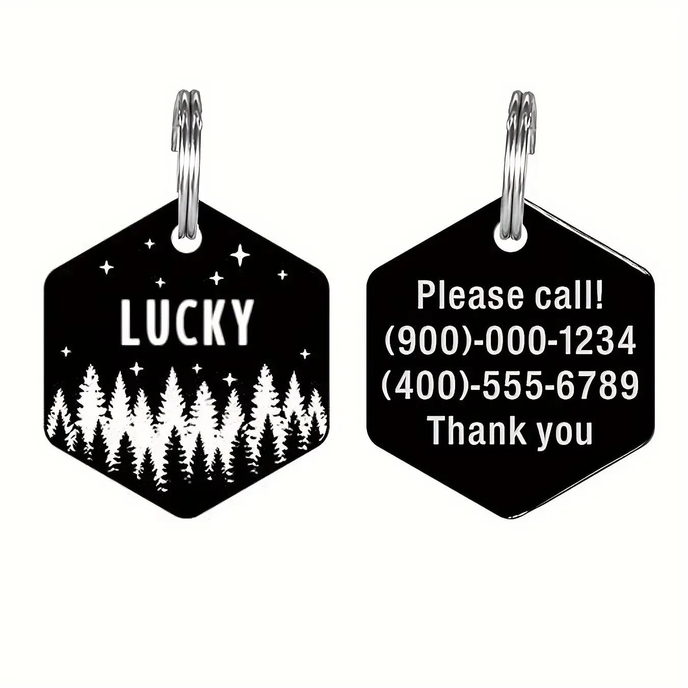 Custom Engraved Stainless Steel Dog Tag - Durable Pet ID for Collars, Personalized with Your Dog's Name & Contact Info
