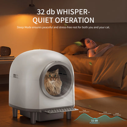 OMCPET Automatic Smart Cat Litter Box Self Cleaning Sandbox Support APP Remote Control Pet Toilet Litter Pet Closed Tray Toilet