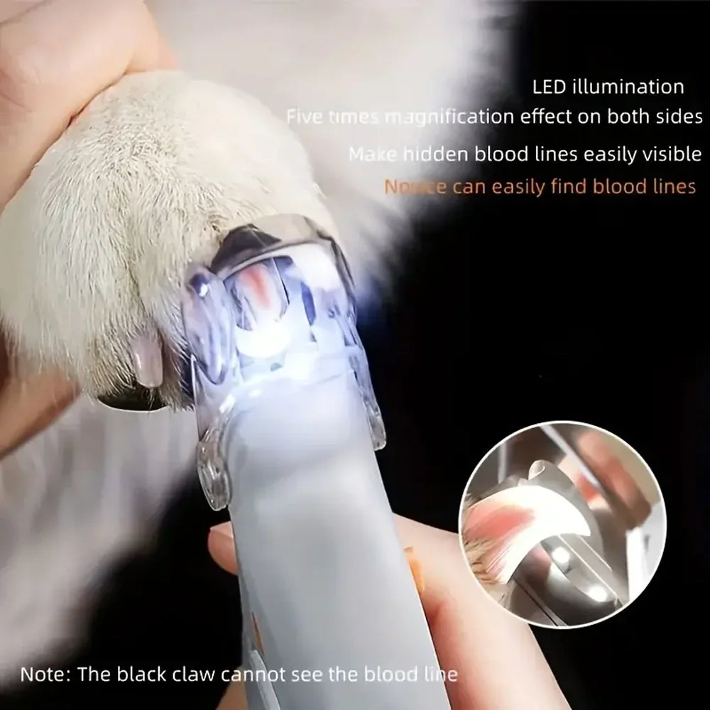 LED Light Pet Nail Clippers for Cats And Dogs 5x Magnification Dual-Sided Clipper for Trimming Nails And Claws