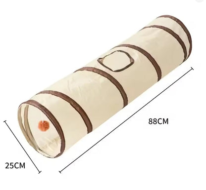 Foldable Easy-to-Store All-in-One Cat Play Tunnel - Striped Interactive Toy for Fun and Exploration Kitten Toy Cat Play Tunnels