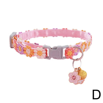 Pet Collar Adjustable Colorful Lace Flower Cat Collar Puppy Accessory Necklace Pet Collar Kitten Cute Dog Bell Cat Product A2U9