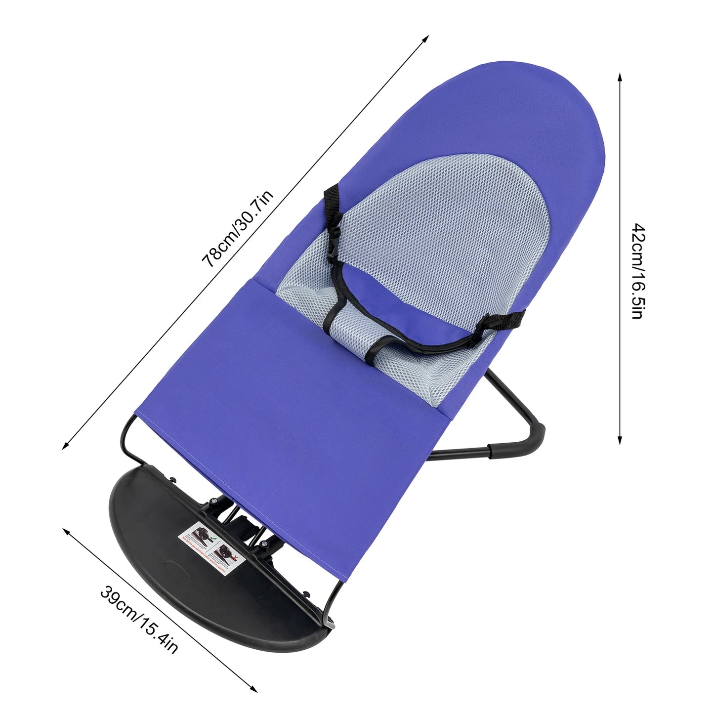 Pet Rocking Chair, Stainless Steel Bracket, Height Adjustable,  Foldable, Portable Puppy Rocker Bed with Anti-slip Pads for Home