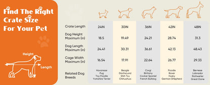 JHK Double Door Folding Metal Wire Dog Cage with Plastic Leak-Proof Pan Tray Extra Large Pet Kennel for Indoor Outdoor Travel