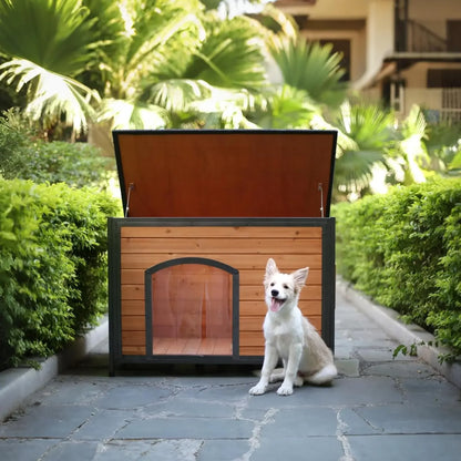 Dog House Outdoor Weatherproof Chew Proof Dog Kennel for Small Medium Large Dogs with Strong Metal Chew Proof