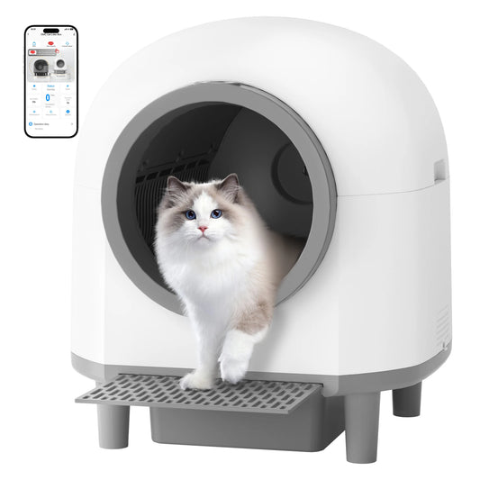 OMCPET Automatic Smart Cat Litter Box Self Cleaning Sandbox Support APP Remote Control Pet Toilet Litter Pet Closed Tray Toilet
