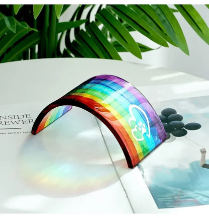 Rainbow Bridge Fused Glass 3D Colorful Bridge with Sympathy Card Memorial Gift for Dog Cat Guinea Pig Lover Pet Lost