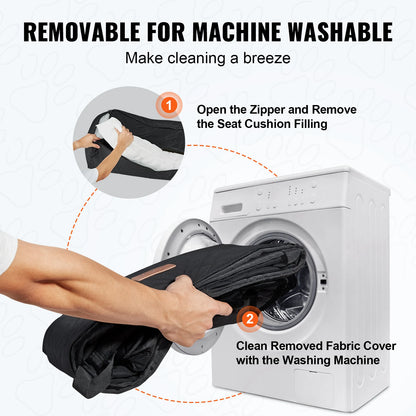 SucceBuy Dog Car Seat Waterproof Dog Booster Seat Pet Car Seat with Clip-On Safety Leash PP Cotton Car Bed for Medium Large Dog