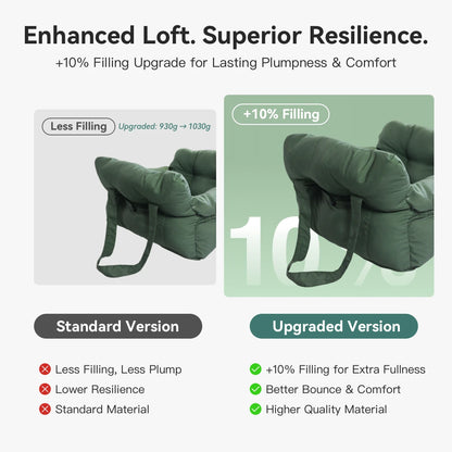 2-in-1 Dog Car Seat Carrier Bag - Detachable with Handles and Safety Belt, Travel Dog Booster Seat for Small Medium Dogs Cats