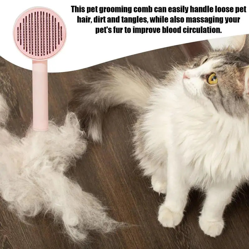 Hair Removal Comb Self Cleaning Slicker Brush For Dog Cat Hair Brush Dog Hair Removal Comb Deshedding Brush Pet Grooming Brush