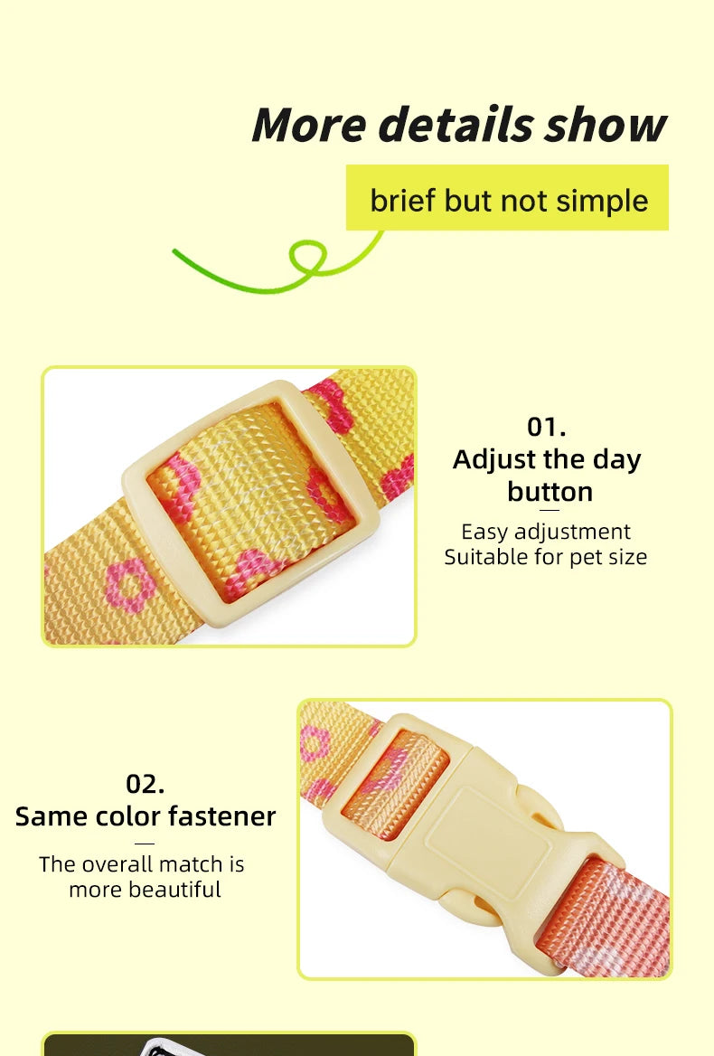 OODUDUOO Dog Harness and Leash Set Adjustable Pet Harness Vest For Small Medium Dogs Pet Collar Dog Chest Strap Outdoor Supplies