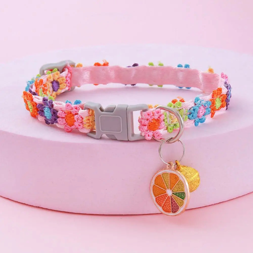 Pet Collar Adjustable Colorful Lace Flower Cat Collar Puppy Accessory Necklace Pet Collar Kitten Cute Dog Bell Cat Product A2U9