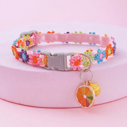 Pet Collar Adjustable Colorful Lace Flower Cat Collar Puppy Accessory Necklace Pet Collar Kitten Cute Dog Bell Cat Product A2U9