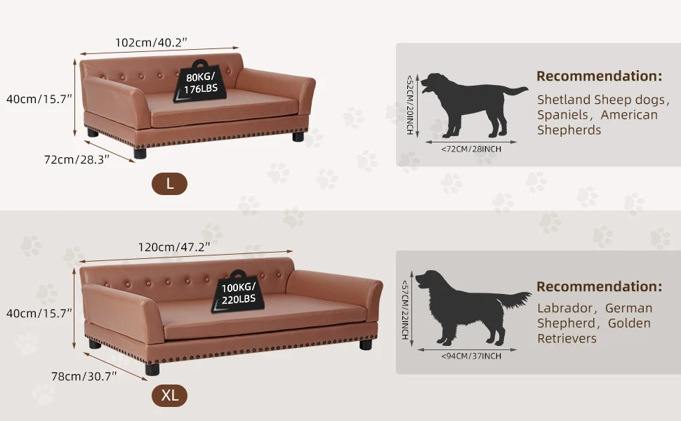 Heavy Duty Pet Sofa Large Raised Dog Bed Cushioned Sofa Softly Pet Cat Bed Puppy Sofa Couch Lounge Bed