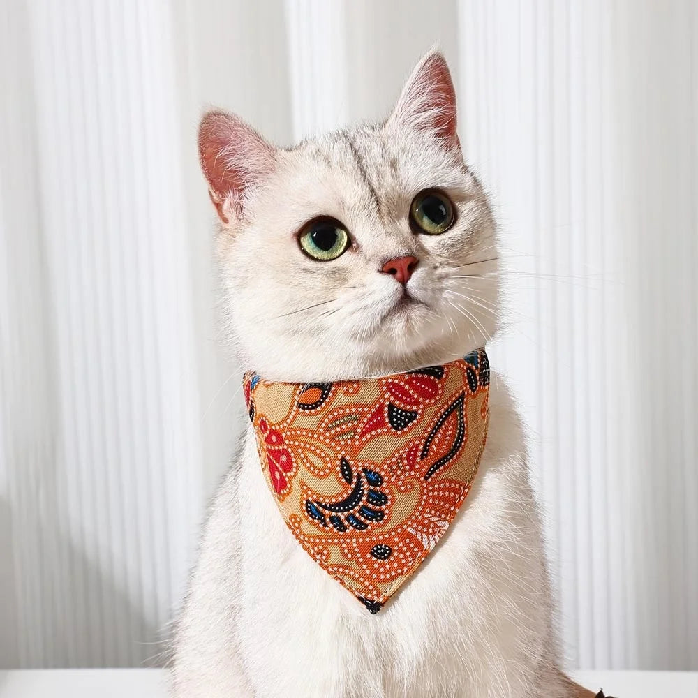 Adjustable Pets Bandana Collar PU Neck Scarf
 Triangle Scarf XS-L