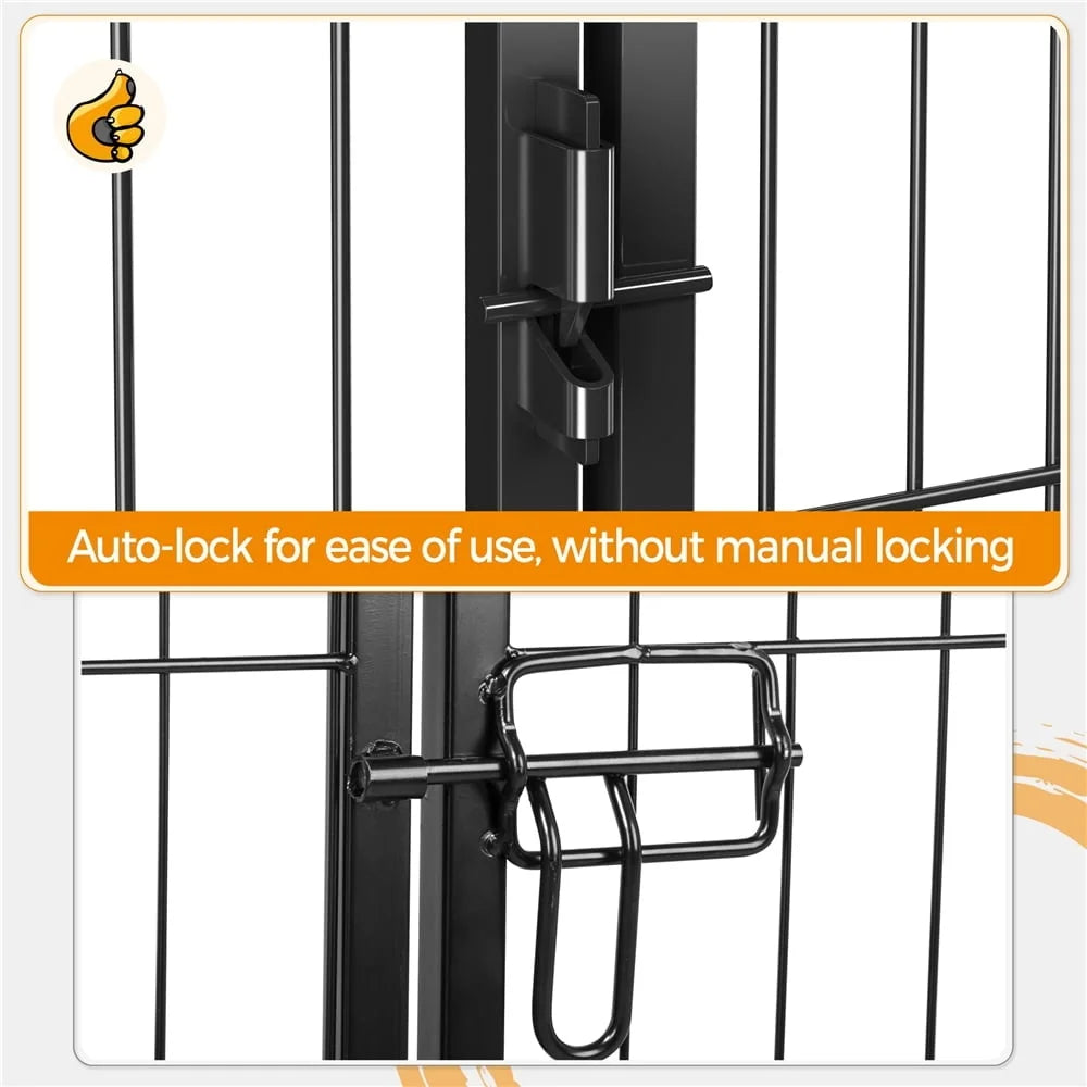 Heavy Duty Metal Pet Playpen Dog Cat Barrier Indoor Outdoor Exercise Fence with Gate 8 Panels and Anchors Included