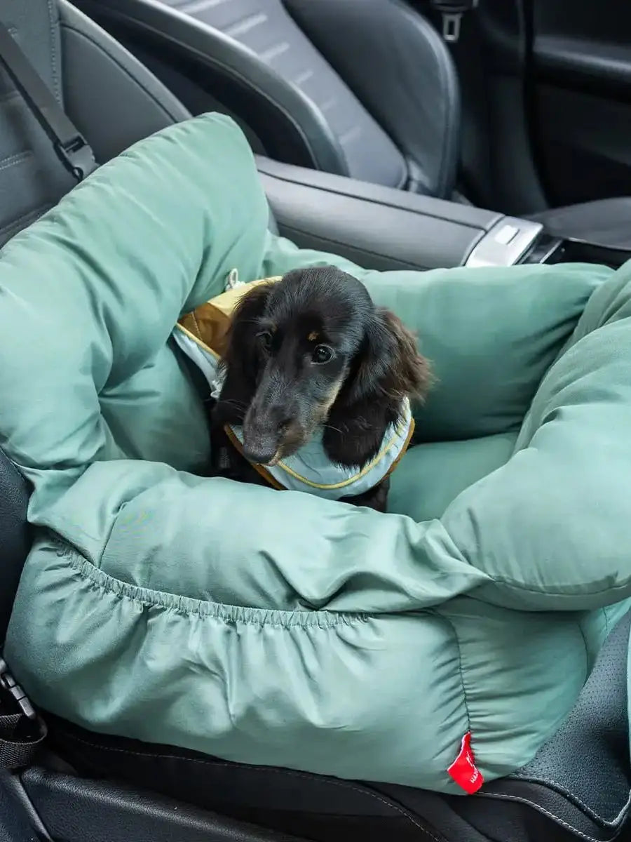 2-in-1 Dog Car Seat Carrier Bag - Detachable with Handles and Safety Belt, Travel Dog Booster Seat for Small Medium Dogs Cats