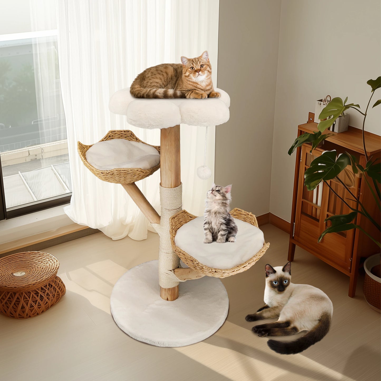 Bingopaw Cat Tree Tower Condo Furniture Scratch Post for Kittens Pet House Play