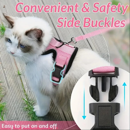 Cat Leash Non-Slip Adjustable Leash Non-Slip Cat Leash Vest Pet Chest Carrier