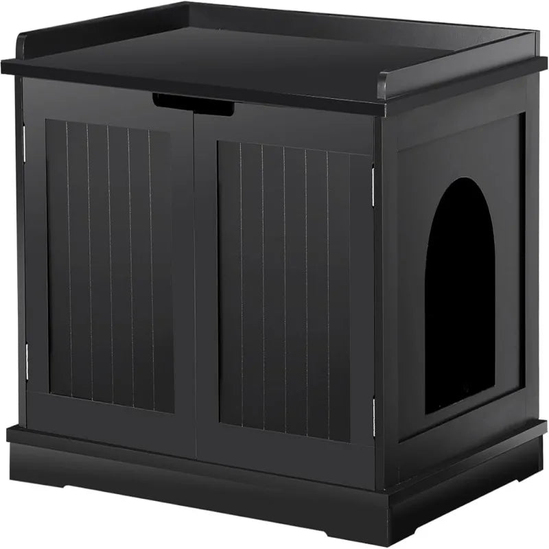 Cat Litter Box Enclosure Litter Box Furniture Hidden Wooden Litter Cabinet w/Removable Dividers, Cabinet for Cat Washroom Storag