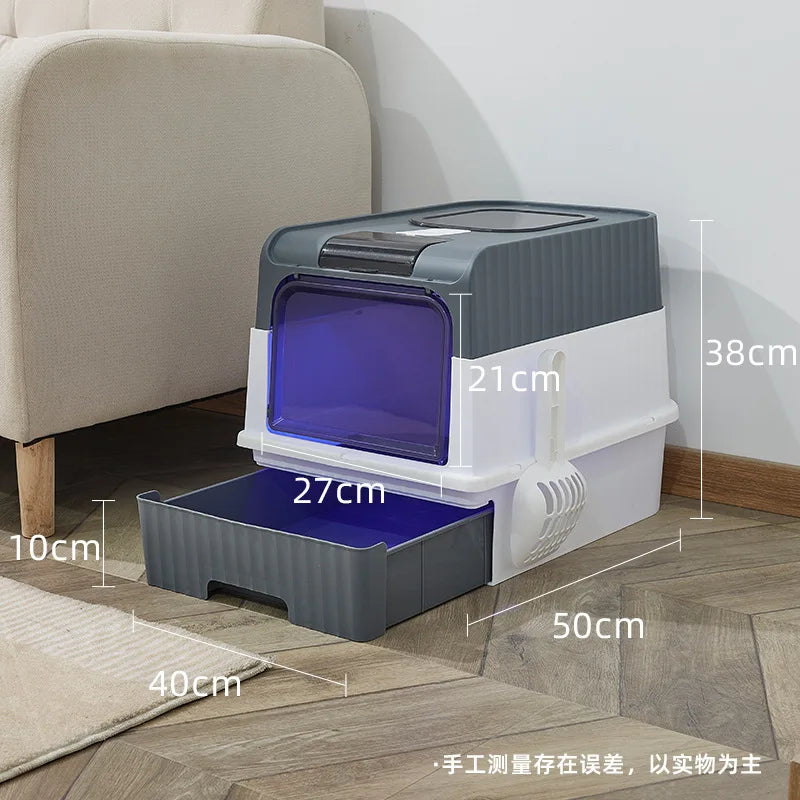 Cat Litter Basin Ultraviolet Sterilization Top-entry Oversized Fully-enclosed Cat Litter Basin Pet Supplies Drawer-type Cat Toil
