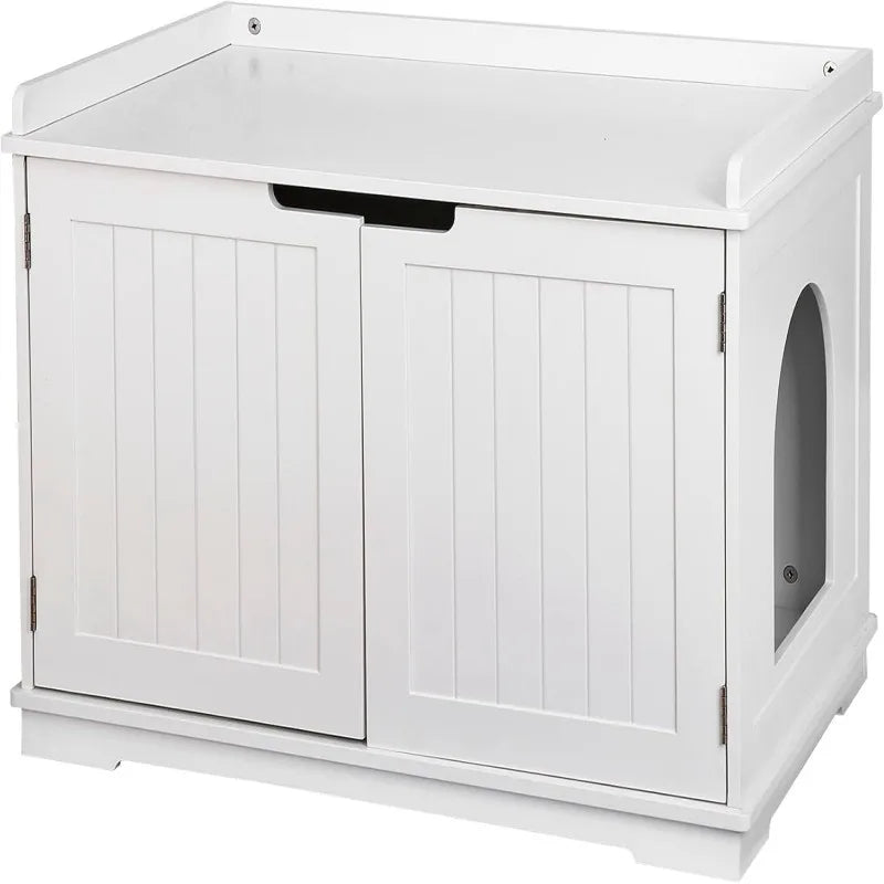 Cat Litter Box Enclosure Litter Box Furniture Hidden Wooden Litter Cabinet w/Removable Dividers, Cabinet for Cat Washroom Storag