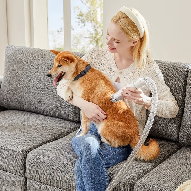 GIANNA Dog Grooming Kit, 2.5L Pet Hair Vacuum, 5-In-1 Electric Clippers Cleaning Set for Dogs, Cats, and Other Animals