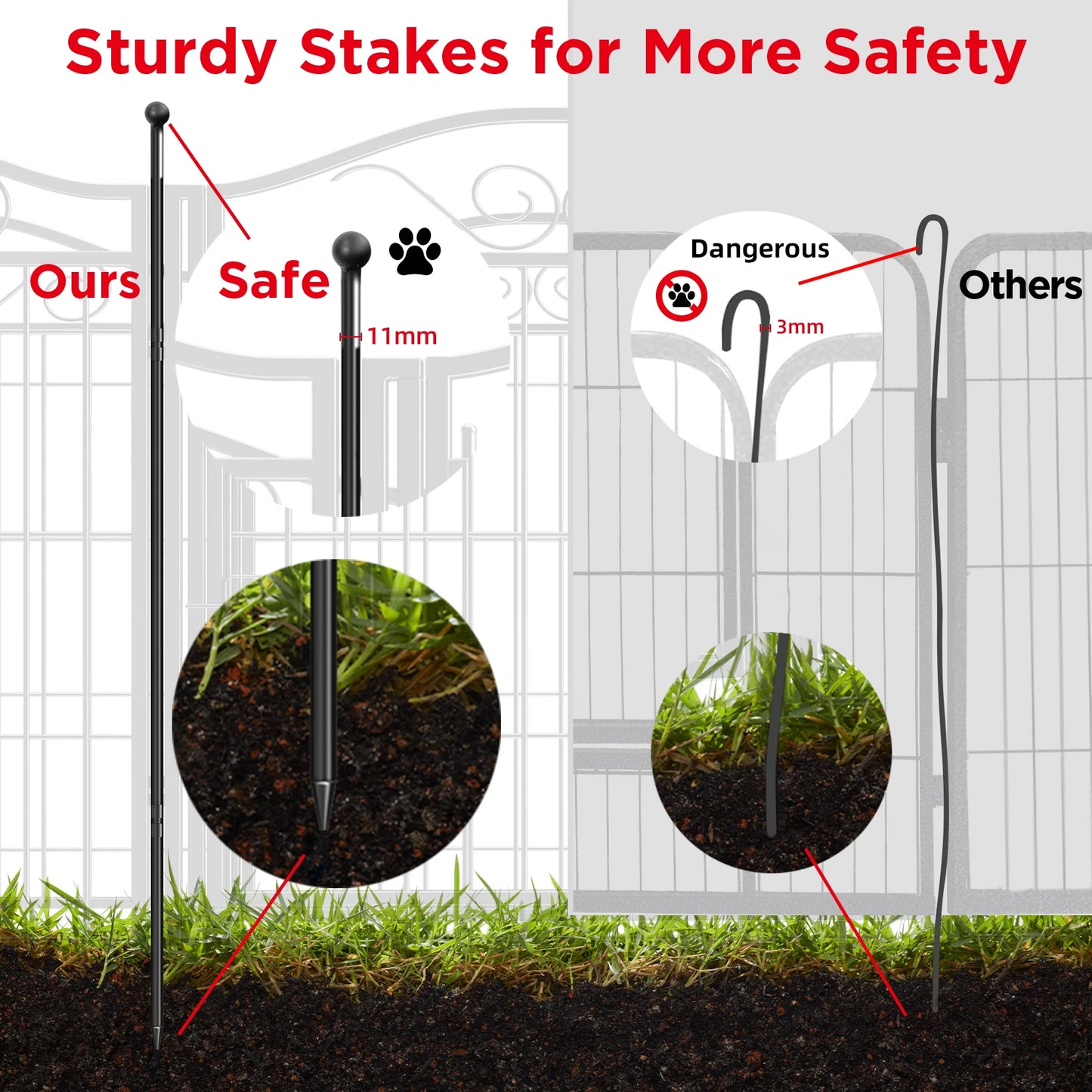 Heavy Duty Metal Dog Playpen, Foldable, 8 Panels, Pet, Animal, Kennel Pen, Fence with Gate for Indoor and Outdoor