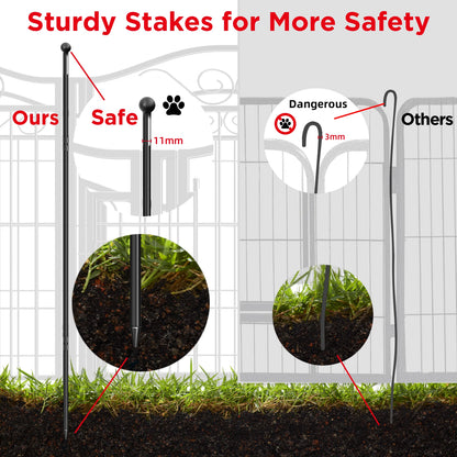 Heavy Duty Metal Dog Playpen, Foldable, 8 Panels, Pet, Animal, Kennel Pen, Fence with Gate for Indoor and Outdoor