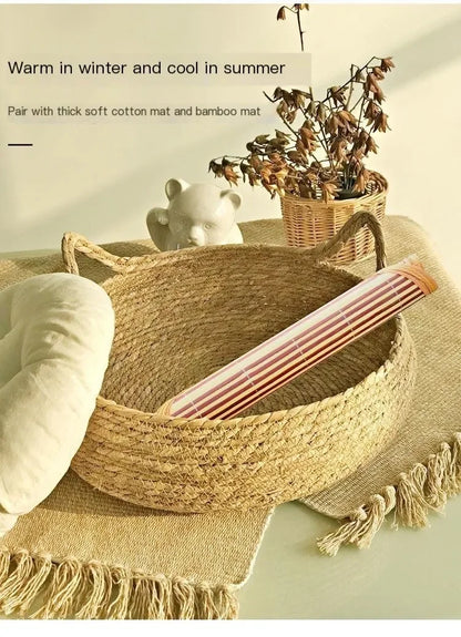 Pure hand-woven rattan cat nest four seasons universal warm pad removable washable winter pet supplies